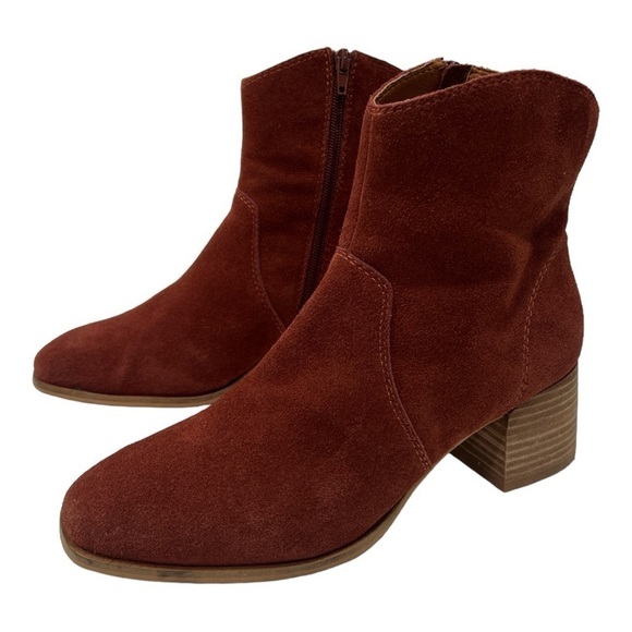 Lucky Brand Laidem Bootie Brown Suede Woman’s Size 8.5 M - Picture 3 of 14